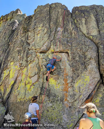 Rock Climbing Boy Scout Rocks by Big Meadow near Domelands on the Kern Plateau