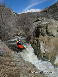Brush Creek Kayaker near the trail