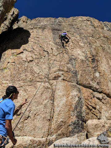 Rock Climbing Boy Scout Rocks by Big Meadow near Domelands on the Kern Plateau